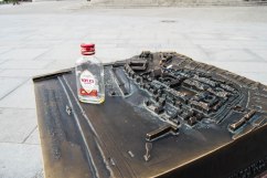 A model of the Old Town, with the quintessential Polish vodka 'Soplica' in the foreground